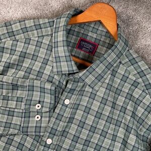 UNTUCKit Button Down Shirt Mens XL Green Plaid Excellent Long Sleeve Pocket